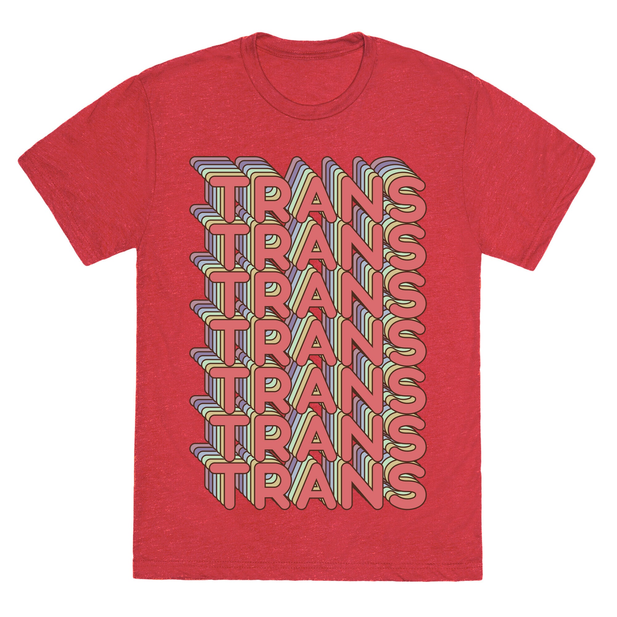 Trans Retro Rainbow Unisex Triblend Tee